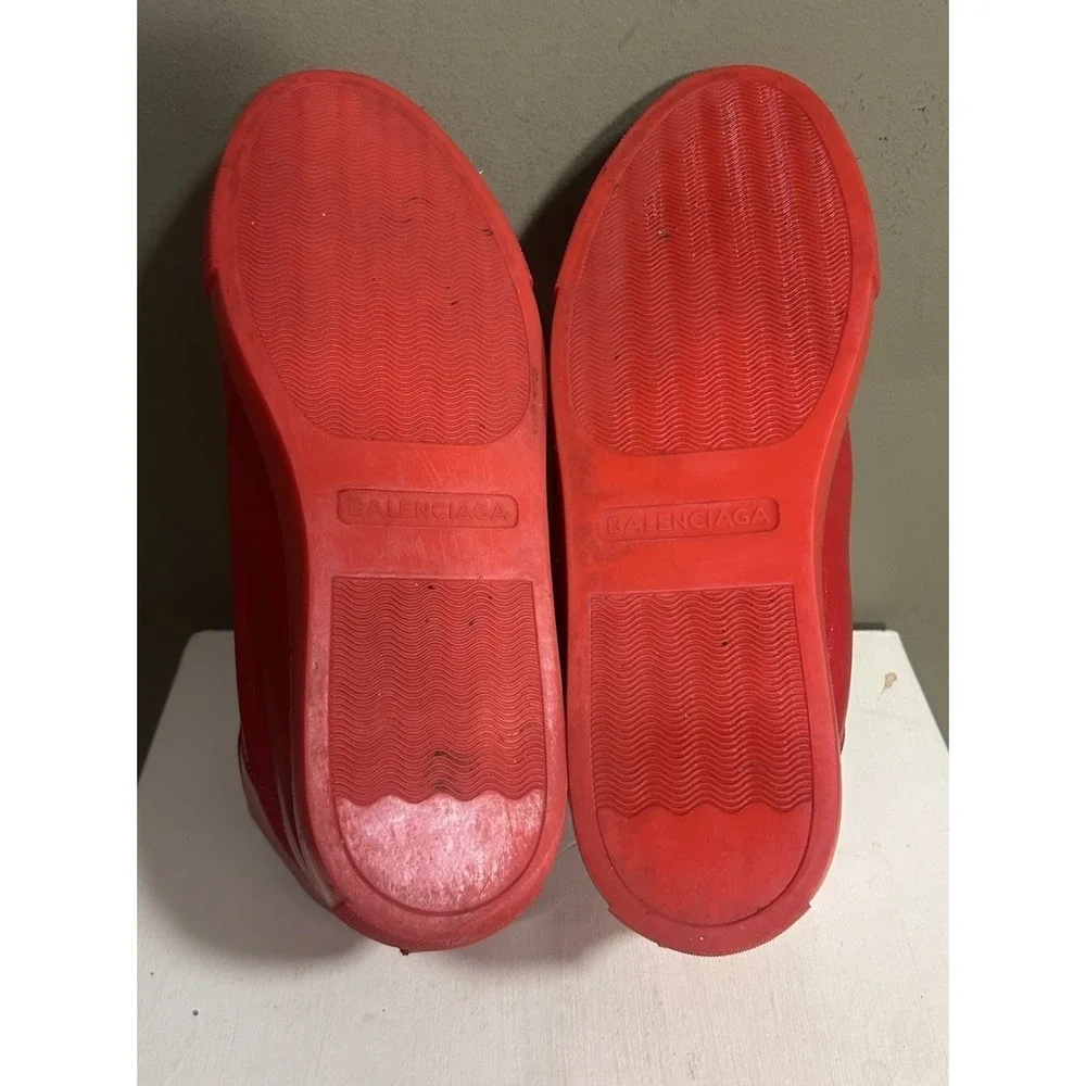 Balenciaga Arena High Top Red Leather Sneakers Mens Sz 12 Luxury Streetwear